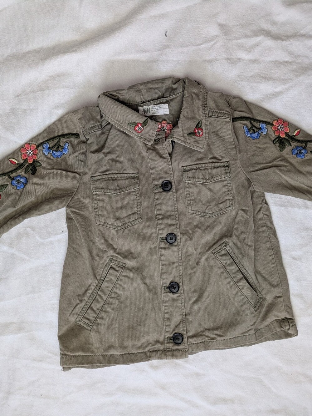 Girls 4/5T Floral Embroidery H&M Jacket